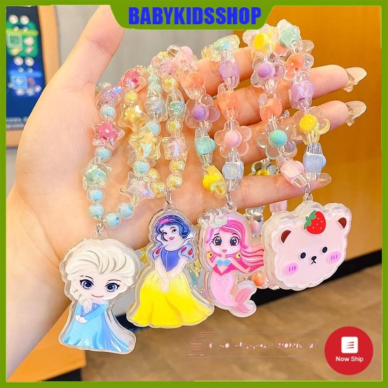 ชุดเครื่องประดับ 5 ชิ้น (สร้อยคอเรืองแสง แหวน ต่างหู 2 ชิ้น สร้อยข้อมือ) ลายการ์ตูนดิสนีย์น่ารักสําห