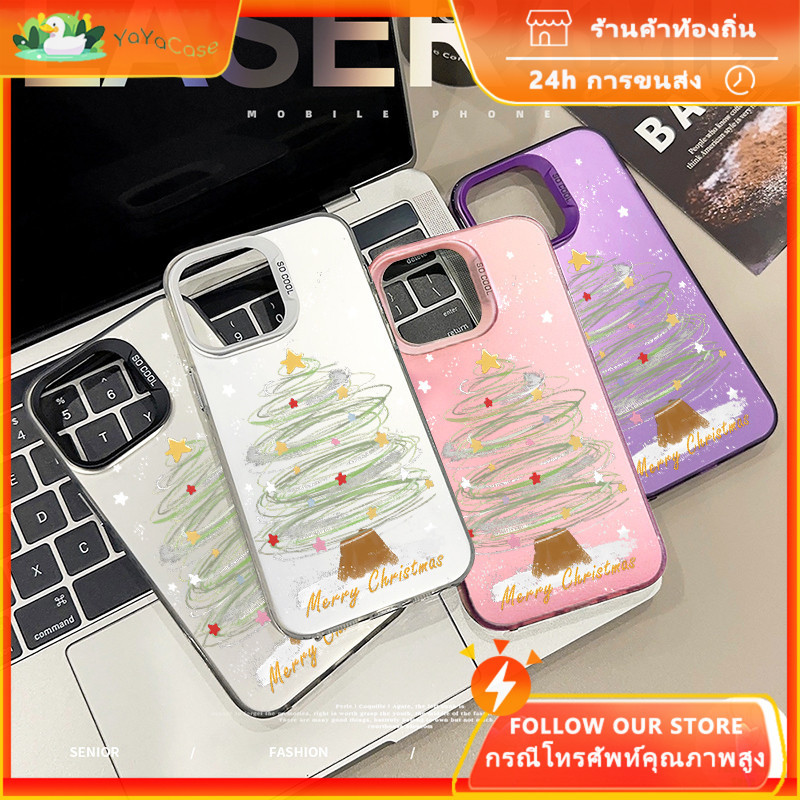 COD- สำหรับ iPhone11 16 13 For เคสไอโฟน 14 15 12 PRO MAX X XR XS MAX 7 8 PLUS ต้นคริสต์มาส IMD กรณีโทรศัพท์ซิลิโคนสีดำ