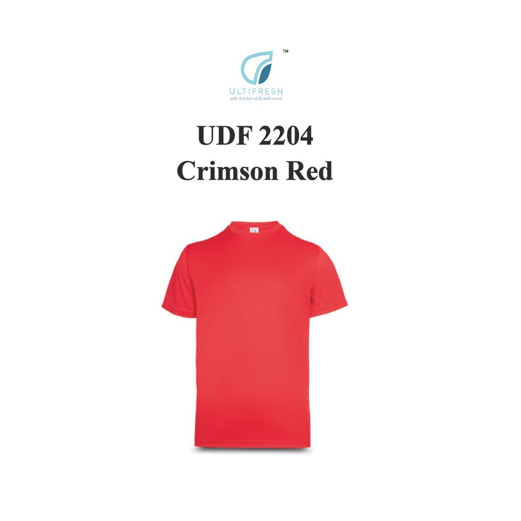 .my Ultifresh UDF2204 Crimson Red Performance Microfibr Dri-Fit Anti-Bacterial Anti-กลิ่นลูกเรือคอเด
