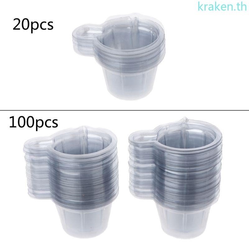Kra 20 100 ชิ้น 40 มิลลิลิตรพลาสติกทิ้งถ้วยสําหรับอีพ็อกซี่เรซิ่นเครื่องประดับทํา