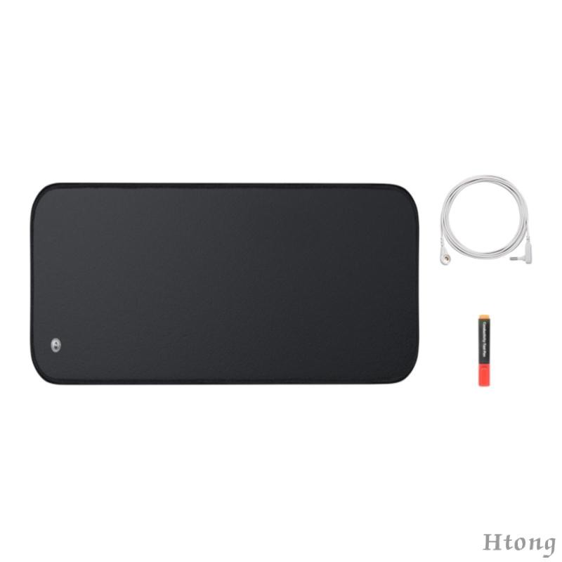 [Htong] Grounding Mat Grounding ที่นอนพร้อมสายเคเบิลสายดินลื่น PU หนัง Grounding Pad สําหรับผ้าปูที่นอน