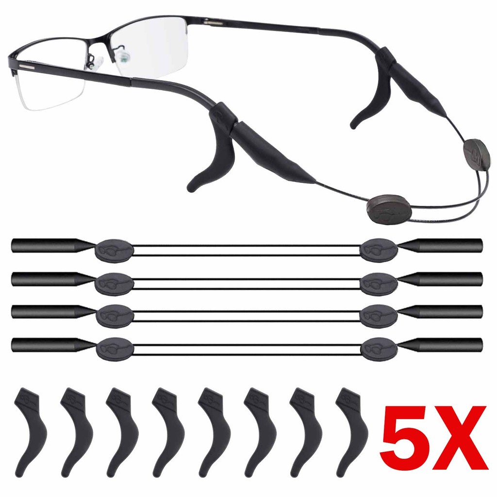 ซิลิโคนแว่นตาเชือกคงที่-แว่นตาแว่นตาขาแขน-ปรับยืดหยุ่นแว่นตาสายรัด-สากลกีฬาแว่นกันแดดผู้ถือ