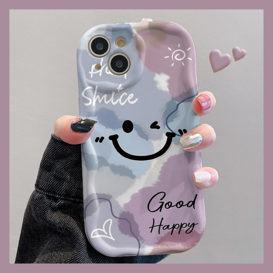 หรูหราครีม Smile Face เคสโทรศัพท์สําหรับ Vivo V30E V29 V27 V25 V23 V20 V30 V40Pro V29e V27e V25e V23e V15 S1Pro V29 V30 V40Lite SE ซิลิคอนนุ่ม