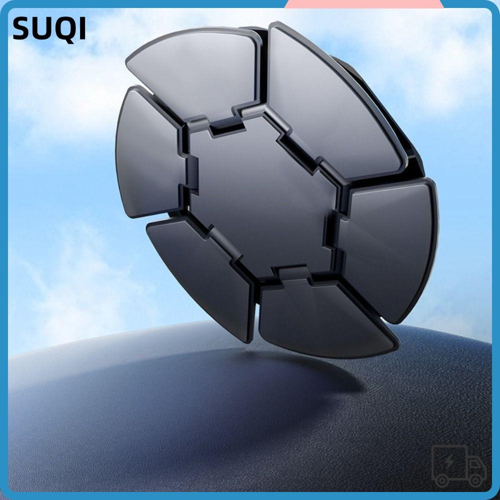 Suqi แผ่นติดแดชบอร์ด ที่วางโทรศัพท์ในรถยนต์ แบบมีกาวในตัว อุปกรณ์เสริม ทรงโค้ง ถ้วยดูดอัตโนมัติ