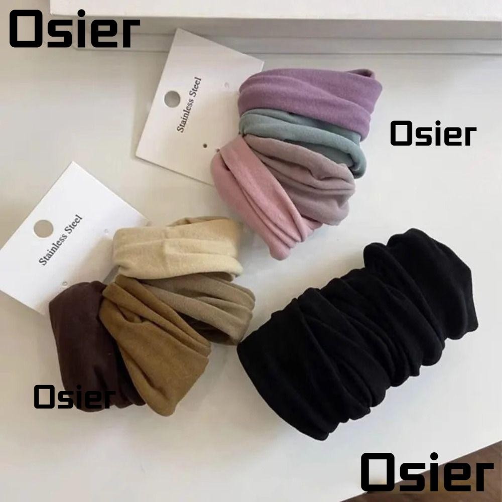 Osier1 4 ชิ้น/เซ็ตผู้หญิง Scrunchie, Solid Elastic Hair Bands, 2024 อุปกรณ์เสริมกว้างสูงยืดยางรัดผู้หญิง