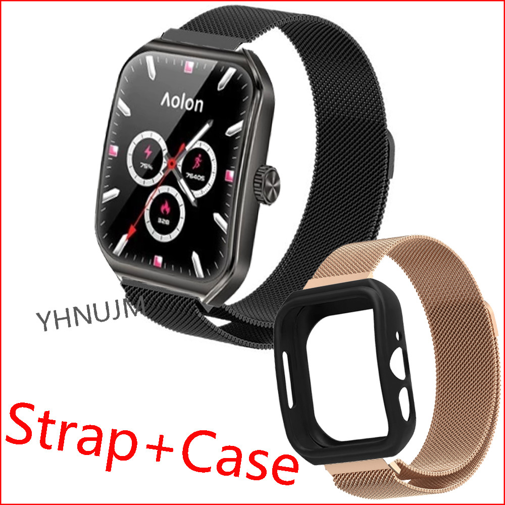 Aolon Curve2 สมาร์ทวอท์ชฝาครอบกันชนอุปกรณ์เสริมสําหรับ Aolon Curve 2 Smartwatch band สายสแตนเลสสร้อย