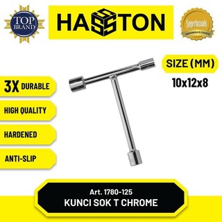 Hasston Kunci Sok T Chrome 8x12x10 mm / Socket Wrench-T (1780-125) - 10 x 12 x 8 mm / Tools / Obi Teknik