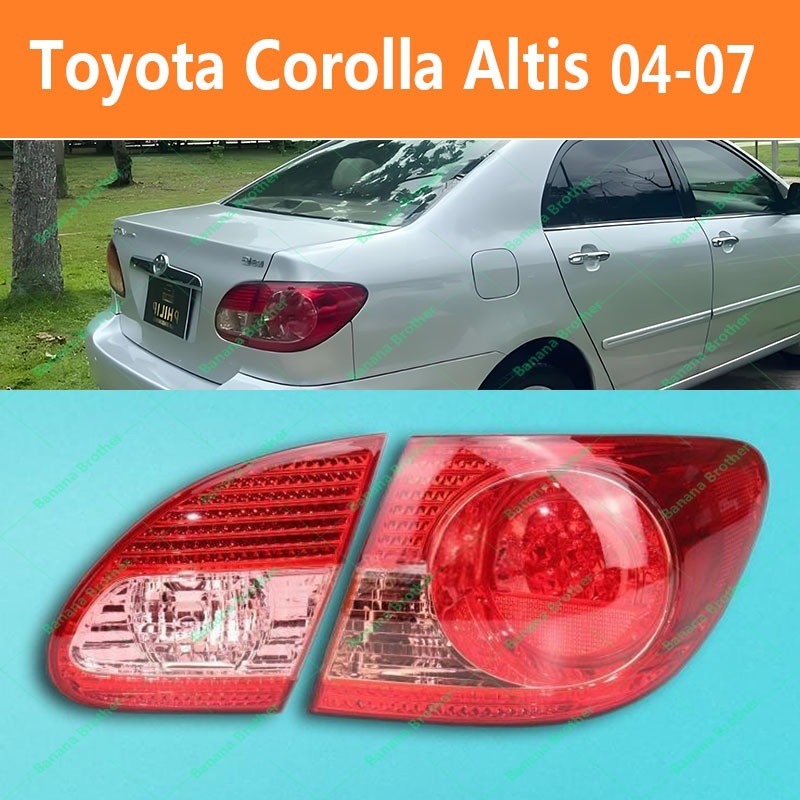 สําหรับ Toyota Corolla Altis ZZE121 ZZE122 2004-2007 TAILLIGHT TAIL LIGHT TAIL LAMP BRAKE LIGHT BACK LIGHT/ไฟหน้า​ /เลนส์ไฟหน้า/ไฟหน้าสําหรับ/ไฟท้าย