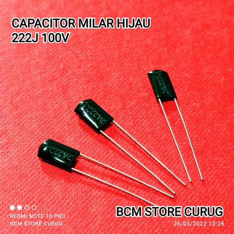 (5 ชิ้น) ตัวเก็บประจุไมเลียร์ ผลไม้ 222j 100v 2k2 2n2 0.0022uf 100 โวลต์