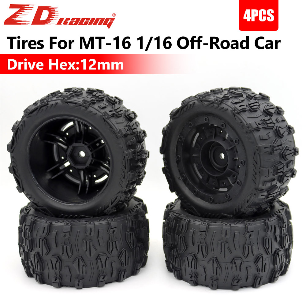 Zd Racing ยางยาง 12 มม.Hex ล้อและยางสําหรับ RC 1/16 MT-16 12 มม.Hex รถ