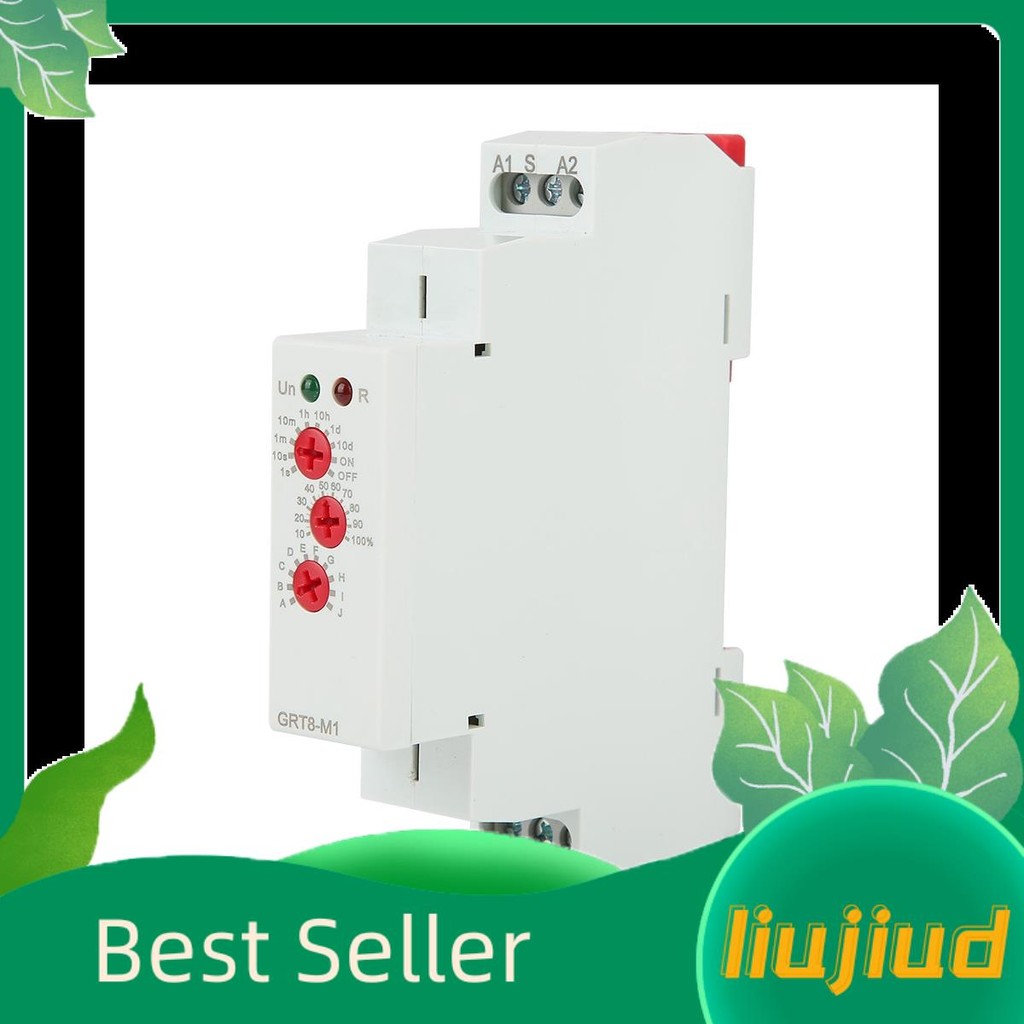 liujiud.thDelay Time Relay มัลติฟังก์ชั่น AC DC Contactor Relay DIN Rail Mount AC/DC 12V-240V รีเลย์