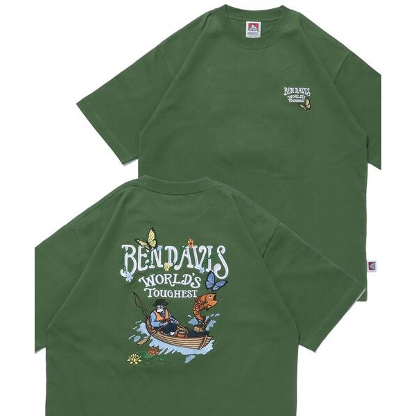 Ben DAVIS Retro Orangutan Fishing Boat เสื้อยืดแขนสั้น