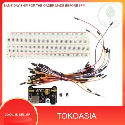 DIY Pack MB-102 MB102 Breadboard ไร้บัดกรี + แหล่งจ่ายไฟ + ชุดสายจัมเปอร์
