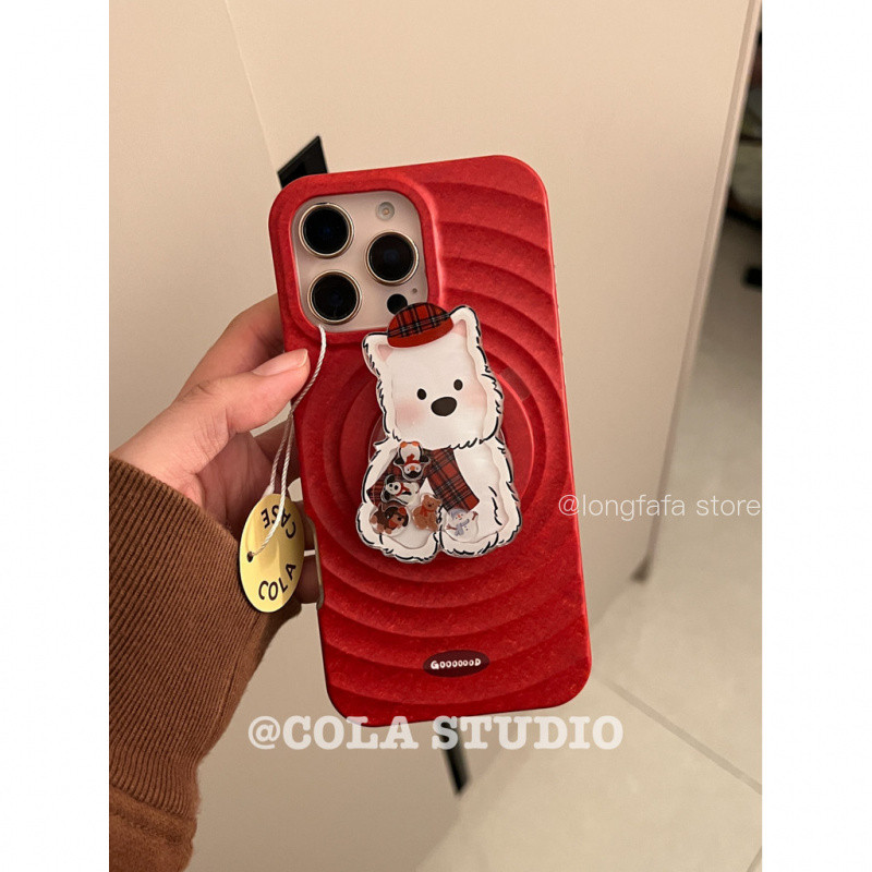 การ์ตูนแม่เหล็กยืนแฟชั่นน่ารักกรณีโทรศัพท์สำหรับ iPhone 15 14 13 16 PRO MAX 14pro 13pro 16pro 15pro 16PROMAX ฝาครอบป้องกันฮาร์ด g litter ที่เรียบง่ายล้าง