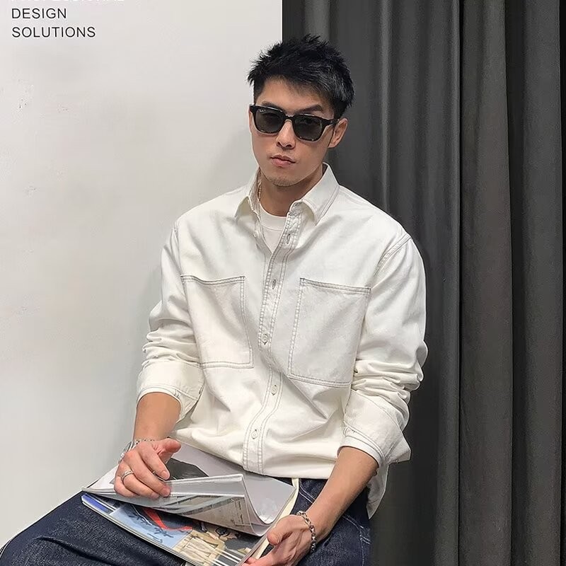 เสื้อเชิ้ตปกดีไซน์ท็อปติสลําลองแบบใหม่สําหรับฤดูใบไม้ร่วง