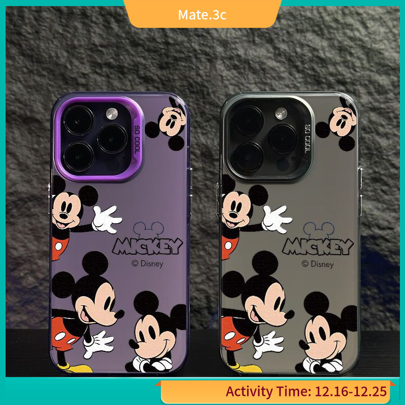 เคสโทรศัพท์มือถือ ลายการ์ตูนดิสนีย์ มิกกี้เมาส์ สีเงิน สําหรับ Apple 14 13 x xsmax 15 FBOV