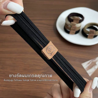 Crystal ยางรัดผมน่ารัก ยางรัดผมลายหมี ยางรัดผมหางม้า แบบหนังยืดหยุ่นสูง สำหรับนักเรียนหญิง-（ 5 ชิ้น ）