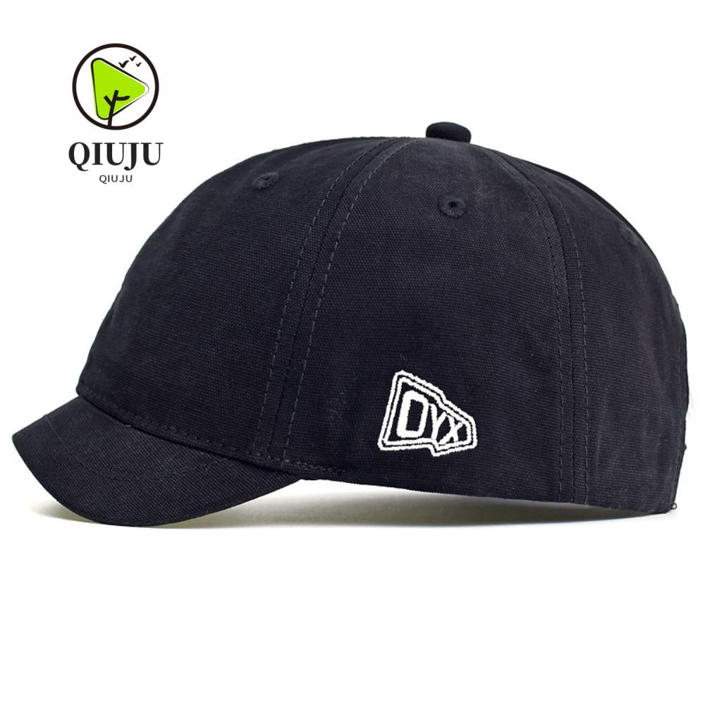 หมวกพ่อ QIJU หมวกเบสบอลสไตล์ Trucker ปีกสั้น, หมวกแก๊ป Cotton Low Profile
