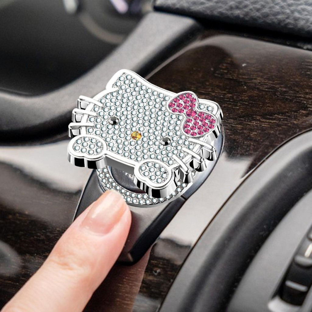 Hello Kitty Push to Start Button Cover Anti-Scratch Engine Start Stop Button Cover Start Button Cove