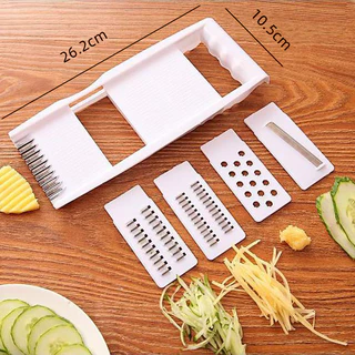 Tesco เครื่องขูดผักและผลไม้ 5 in 1, ชุดเครื่องมือตัดผักและผลไม้,ที่ขูด, สไลด์ ผักผลไม้ ที่ขูดมะละกอ ที่สไลด์ผัก