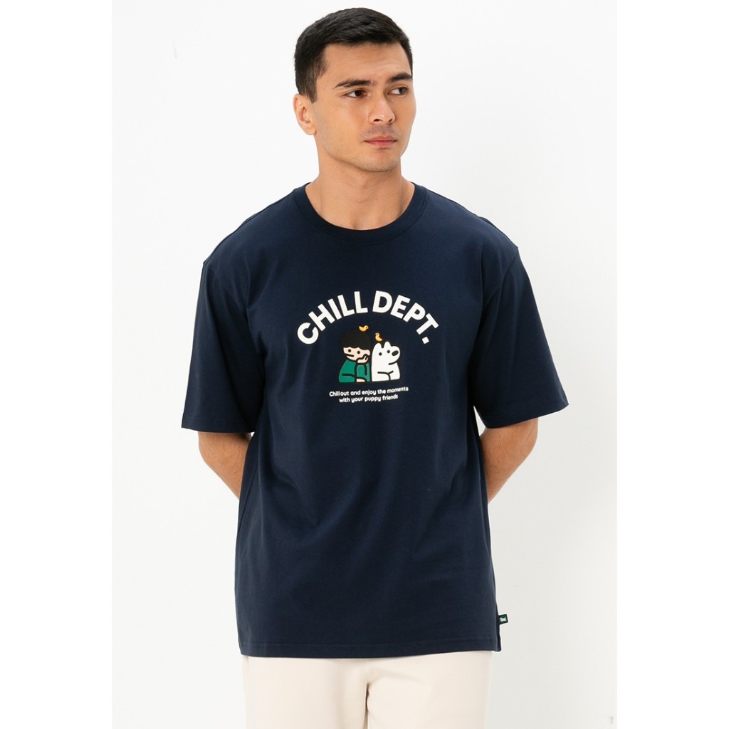 GIORDANO MEN [Giordano x Matsui] เสื้อยืดพิมพ์ลายผ่อนคลายแขนสั้นผู้ชาย 0 01094249