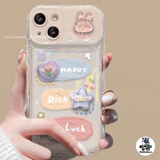 เคส + ตุ๊กตา 3D DIY สำหรับ iPhone 11 15 14 13 12 Pro MAX 7 8Plus X XR XS MAX เคสโทรศัพท์ กันกระแทก กรณีโทรศัพท์กระจกพลิก