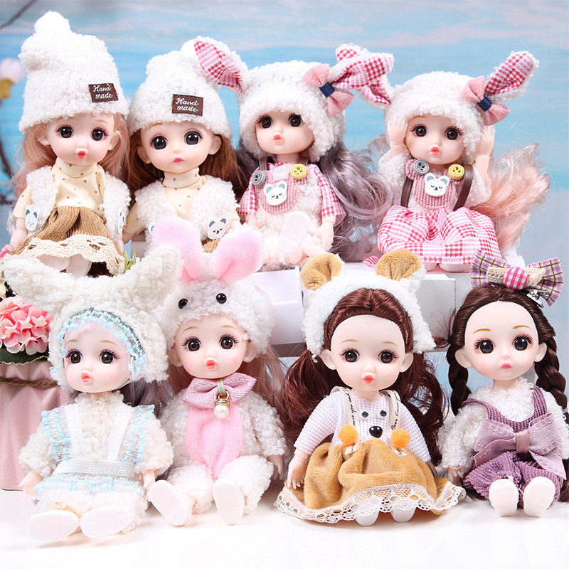 16เซนติเมตรตุ๊กตา โลลิ ชุดสับสนน่ารักตุ๊กตาแลกเปลี่ยนสาวโรงละครของเล่นมือทําตุ๊กตาของขวัญ