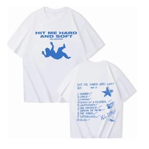 ❤️2024 Tour Billie Hit Me Hard and Soft T-shirt Man Women Hara Casual and simple men💖