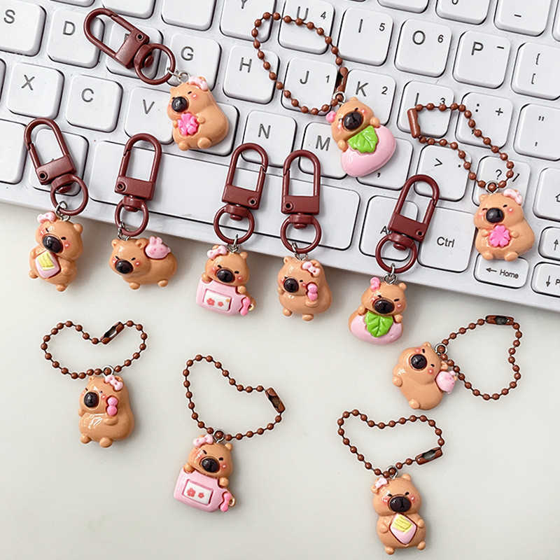 St. kunkka น่ารัก Capybala พวงกุญแจนักเรียน อุปกรณ์เสริมจี้การ์ตูนกระเป๋านักเรียนพวงกุญแจ