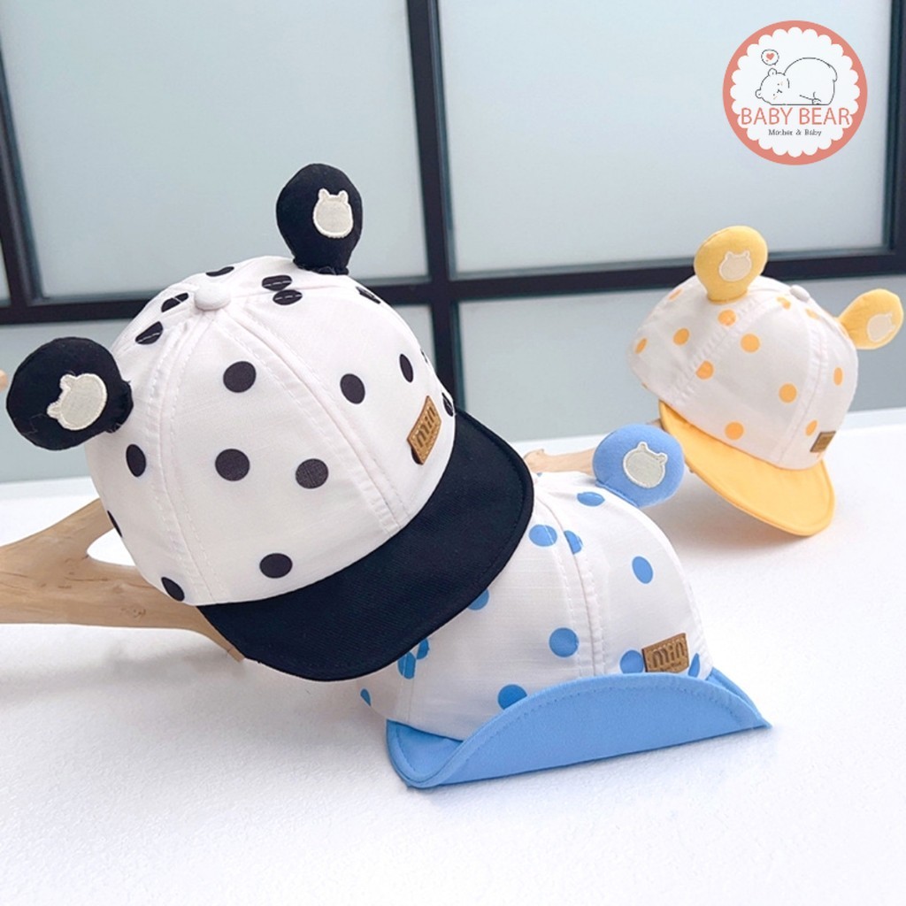 ใหม่ หมวกเด็ก หมวกกันแดด หมวกแก๊ปหูหมี สำหรับ6เดือน-2ปี รูปที่ 7