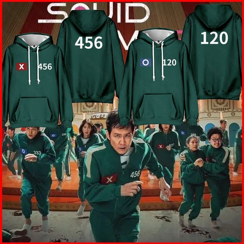 Ys Squid Game 2 หมายเลข 456 120 246 388 333 Hoodie Anime Sweatshirt Unisex Long Sleeve Top