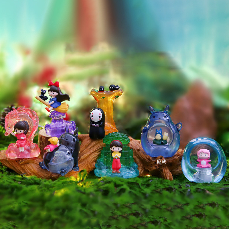 🎃 รีบจุ่มก่อนราคาจะแรง กล่องจุ่ม โมเดลโคมไฟ TOTORO วัสดุเรซิ่น มีการ์ด มีหลากหลาย SET ให้เลือก ( 1 ก