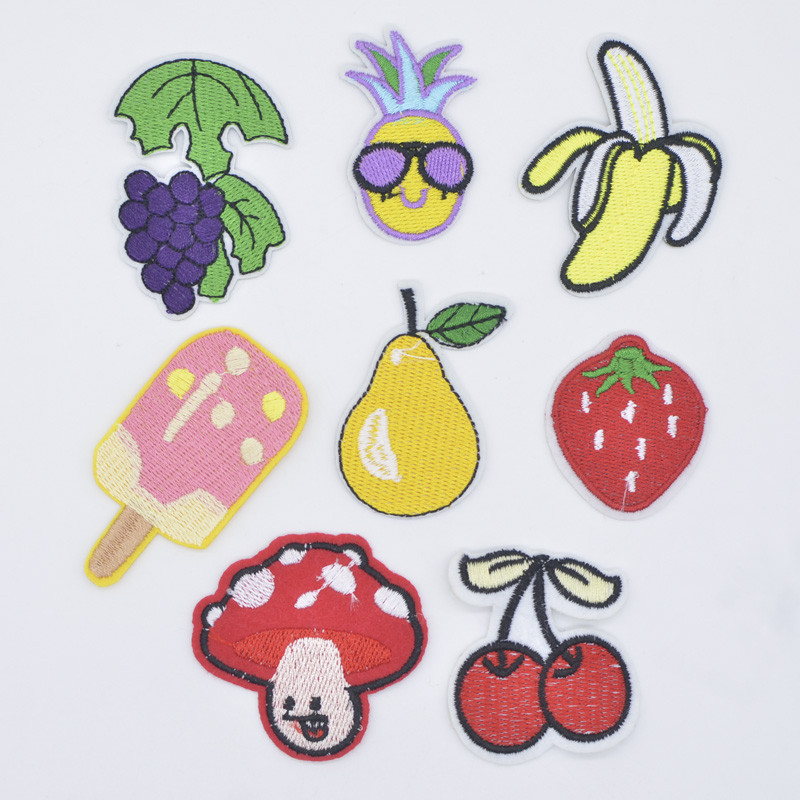 16 ชิ้นผลไม้สไตล์สับปะรดลูกแพร์เชอร์รี่กล้วยเหล็กบน Applique สําหรับ DIY หมวกเสื้อผ้าเสื้อยืดกางเกงยีนส์กระเป๋าเป้สะพายหลังตกแต่งแพทช์