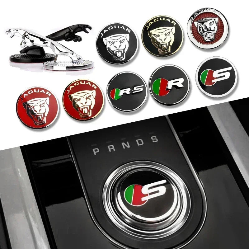 42MM Car Gear Shift Center Sticker Emblem Badge for Jaguar S-Type XF XE X Type F-pace XJ E-pace F-ty
