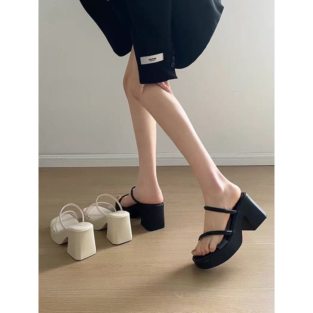 One for all พร้อมส่งจากไทย TX660 รองเท้าเเตะส้นสูง หนา3นิ้ว ใส่สบาย กันลื่น น้ำหนักเบา สำหรับผู้หญิง