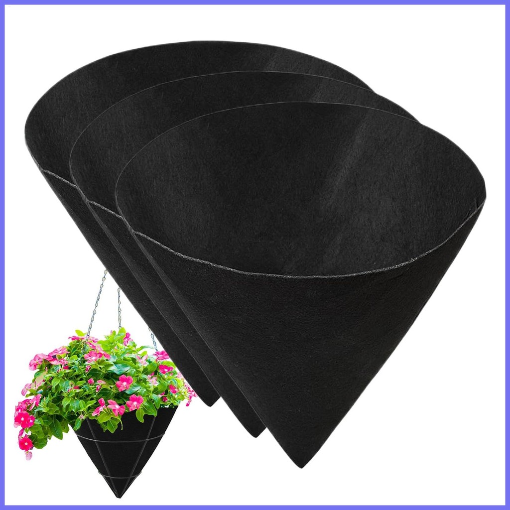 ดอกไม้หม้อ Liners กรวยรูป Planter ตะกร้า Liners 3 ชิ้นหลีกเลี่ยง Bird Nesting อุปกรณ์ทําสวนสําหรับ h