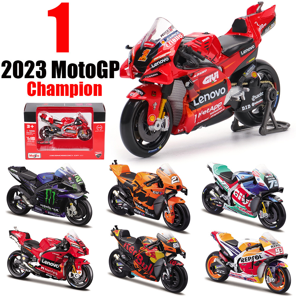 Maisto 1:18 2023 Ducati Champion MotoGP โลหะผสมรถจักรยานยนต์รุ่น static รถของเล่นคอลเลกชันของขวัญ