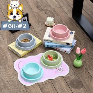 wen.W2【แก้ปัญหามด】ชามอาหารสัตว์ กันลื่น ทำจากพลาสติกรีไซเคิลทนทาน เรียบง่าย ใช้งานดี