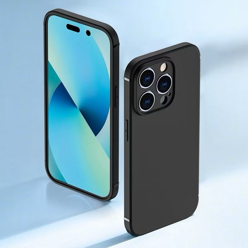 เคสซิลิโคนสีดำ สำหรับ iPhone 16E 16pro Max 16pro 16Plus 16 TPUสีดำ ยืดหยุ่น เคลือบผิวด้าน