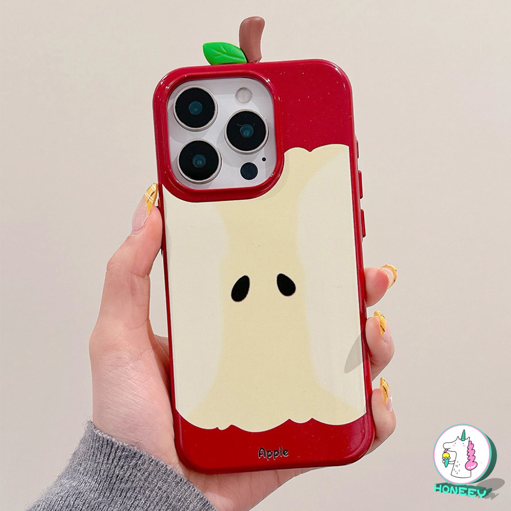 ตลกน่ารัก 3ง ใบไม้ผลไม้สีแดงเคสโทรศัพท์สําหรับ ไอโฟน 16 15 14 11 12 13 มือโปร สูงสุด 16 บวกสกปรกทนป้องกันการหล่นป้องกันนุ่มปกหลัง