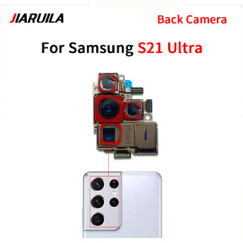 กล้องมองหลังขนาดใหญ่สำหรับ Samsung S21 Ultra ชุดกล้องหลักด้านหลัง ชิ้นส่วนสายเคเบิลโทรศัพท์