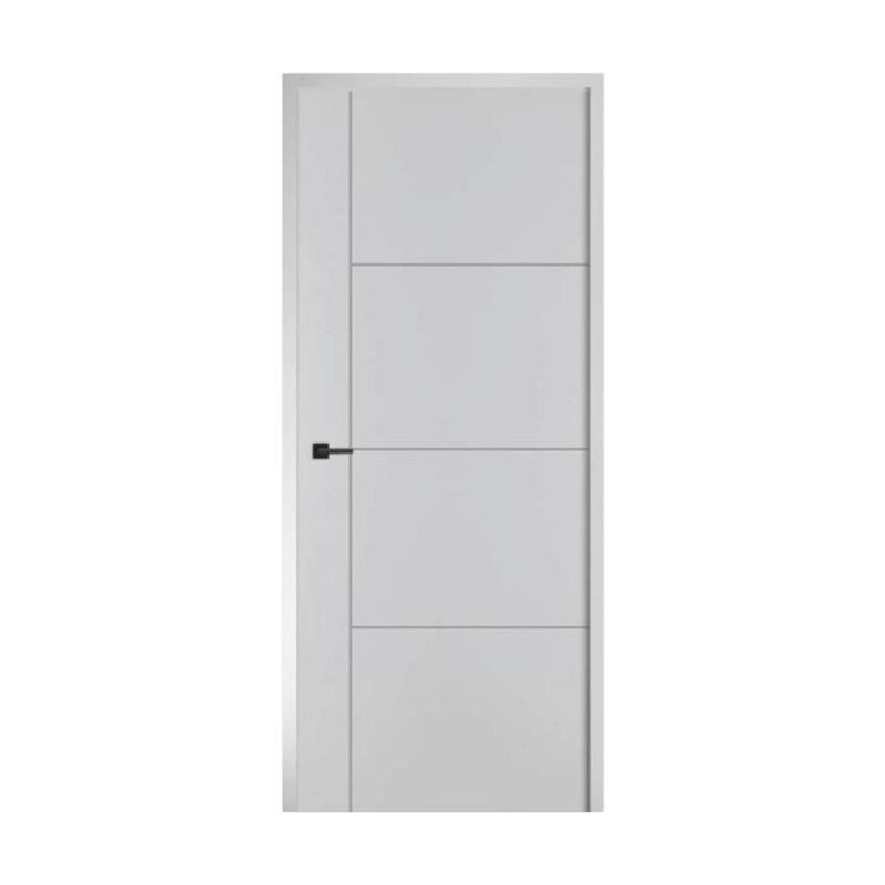 ANYHOME ประตูภายนอก UPVCเซาะร่อง HG8 80X200 เทาเจาะ