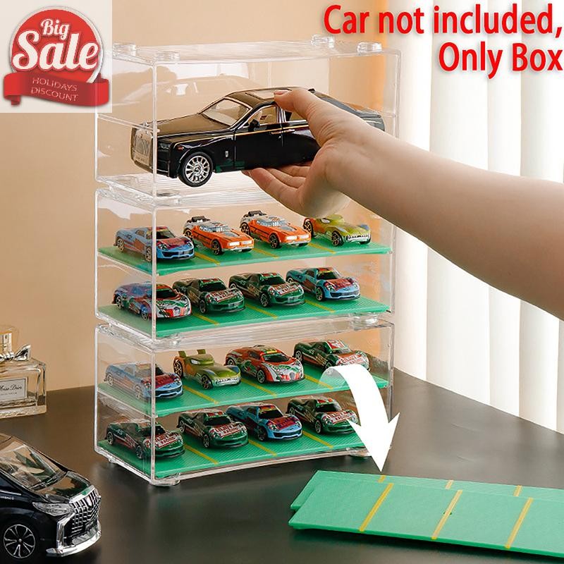 AF Cars Diecast Storage อะคริลิคกันฝุ่นกล่อง 1:64 สําหรับโปร่งใสกล่องรถตู้ Rack A