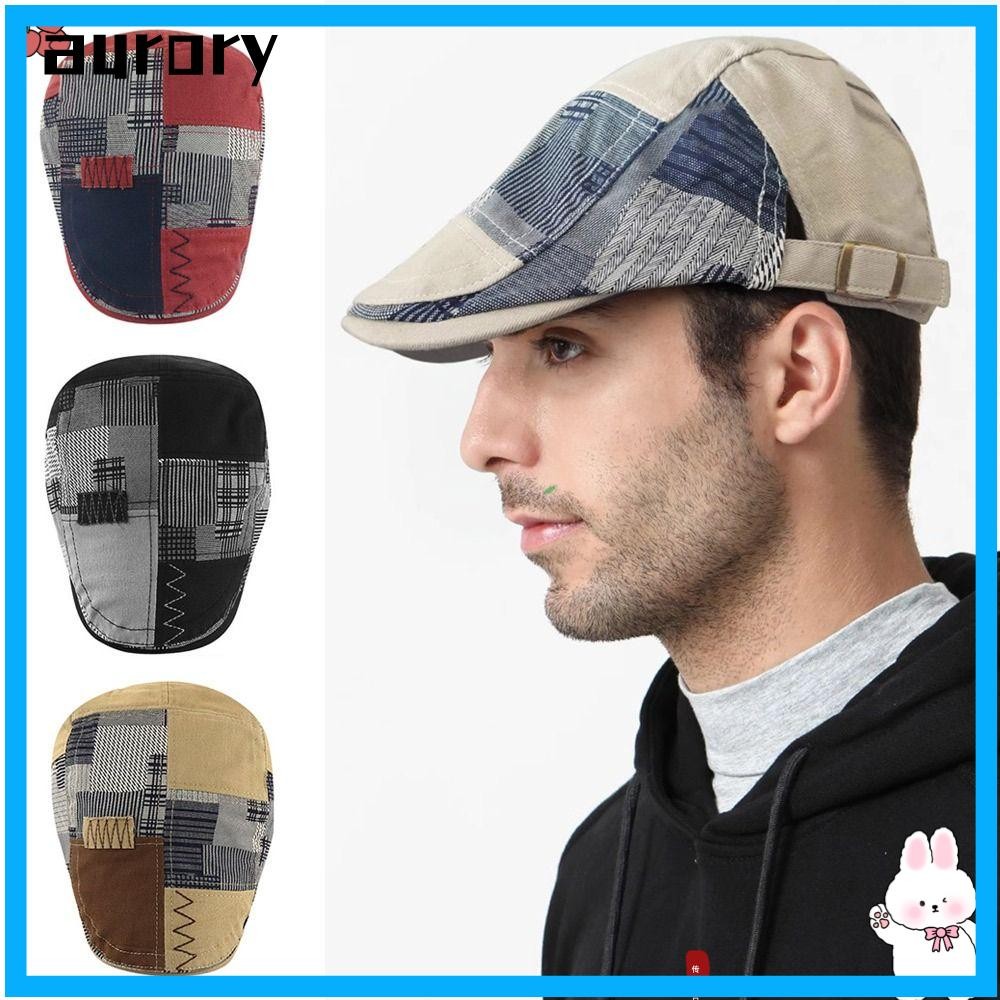 AURORY Beret Hat, England French Gentlemen Flat Cap, Fashion Gentlemen Classic Vintage Cowboys Hats 
