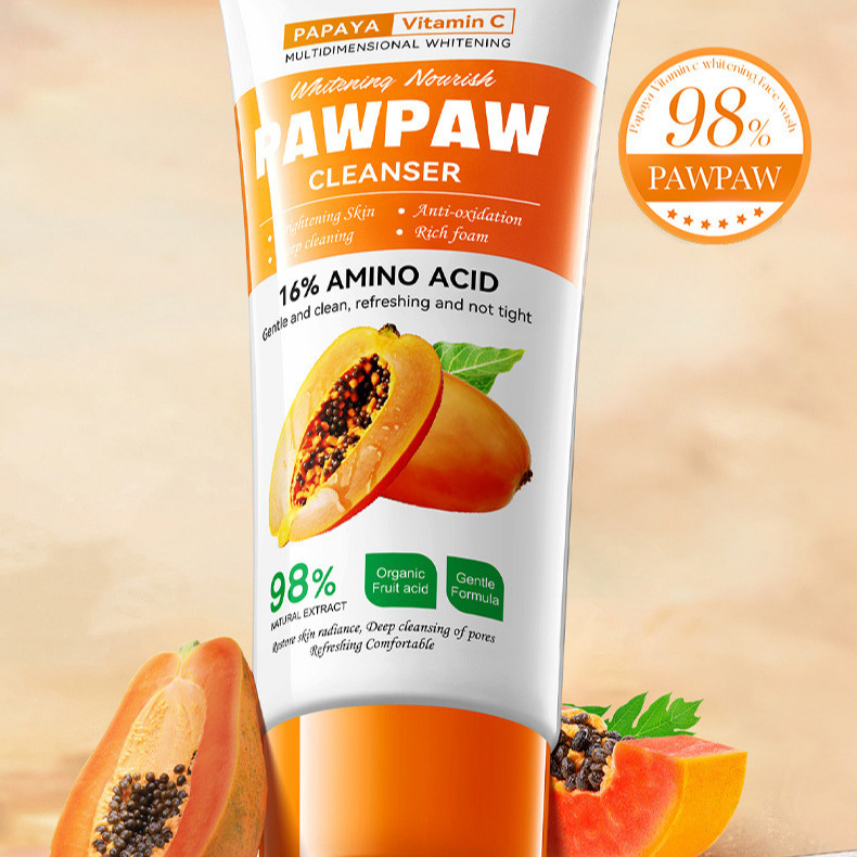 Pawpaw Facial Cleanser Papaya Vitamin C 16% Amino Acid Whitening natural extract Foam Cleanser