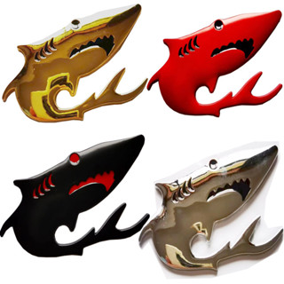 โลโก้รถฉลามสติกเกอร์รถโลหะดัดแปลงโลโก้ 3ง สามมิติรอยขีดข่วนบ…