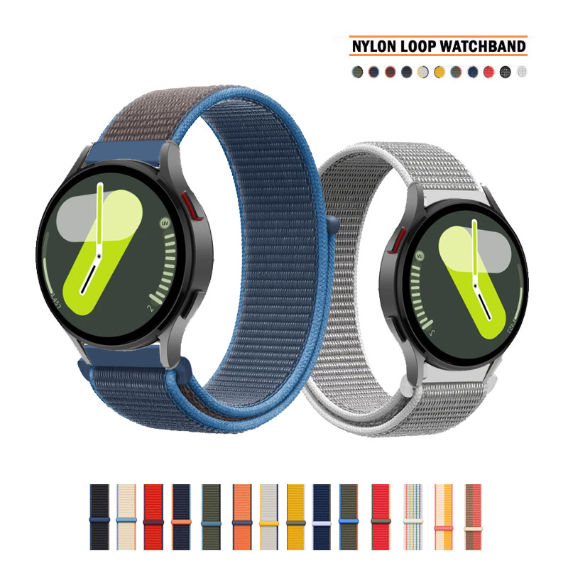 20 มม.สายไนลอนระบายอากาศสําหรับ Samsung Galaxy Watch 7 / FE / 6 / 5 / 5 Pro / 4 40 มม.44 มม.Watch6 คลาสสิก