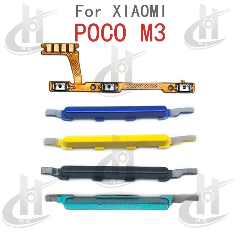 สําหรับ Xiaomi POCO M3 / Redmi 9T Power volume side Flex Cable Keys ปุ่มปิดระดับเสียงขึ้นและลงปุ่มด้านข้างอะไหล่ทดแทน