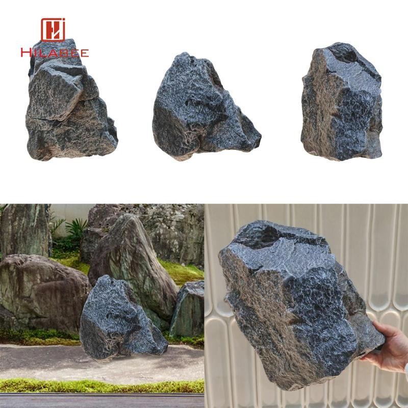 [hilabee] PU โฟมปลอมภูมิทัศน์ Rock ตกแต่งสวนสําหรับโครงการภูมิทัศน์ อุปกรณ์เสริมน้ําหนักเบา หินตกแต่งมัลติฟังก์ชั่น