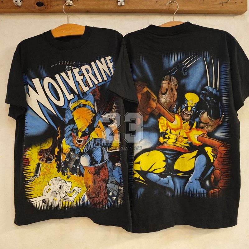 [ 23 ] WOLVERINE Big Print สกรีนจม Classic Marvel เสื้อวินเทจ เสื้อการ์ตูน ตำนาน vintage shirt